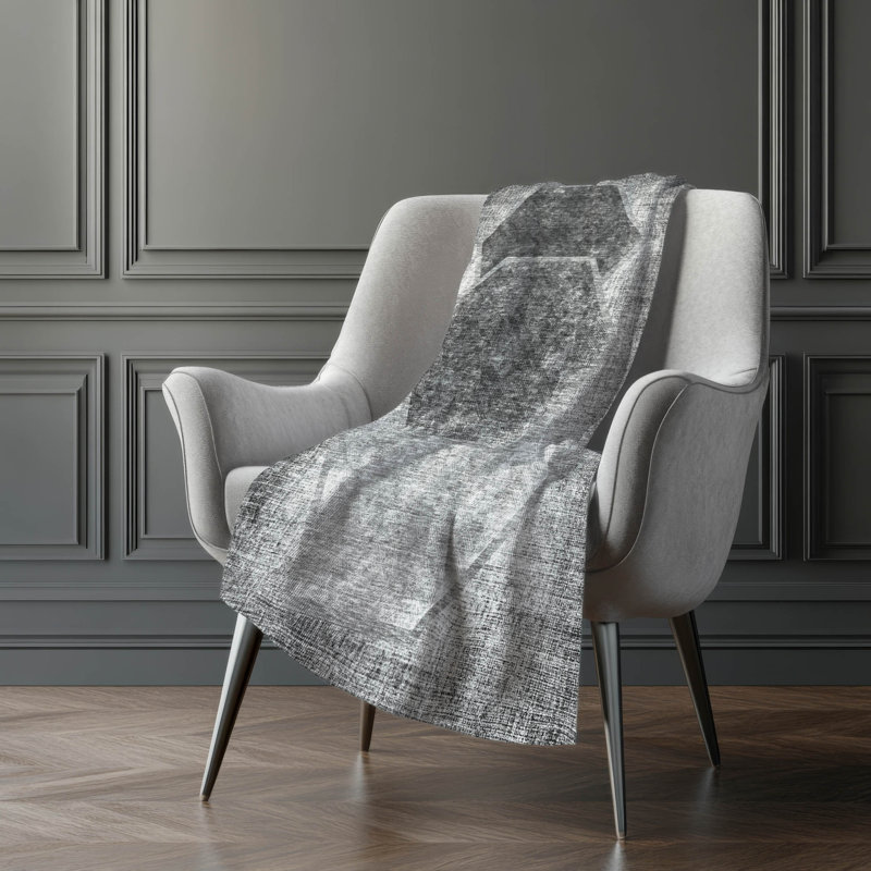 Jeté géométrique Addison Sherpa ASB679, Gris