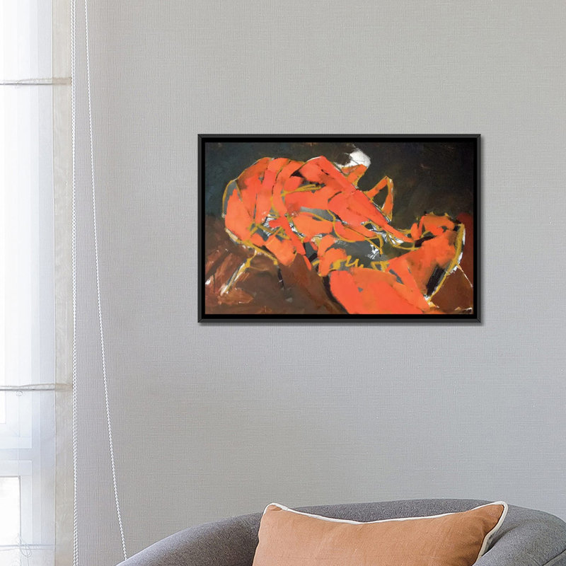 «Abstract Lobster I», impression sur toile, H 18 po x l 26 po x P 1,5 po, Toile avec cadre noir