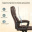 Fauteuil de direction en similicuir avec hauteur réglable et roulettes pivotantes, chaise de bureau ergonomique à haut dossier, pour la maison et le bureau