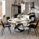 Suzzie Modern Round Dining Table for 6, Sintered Stone Tabletop with Lazy Susan, Carbon Steel Base Pre-Assembly