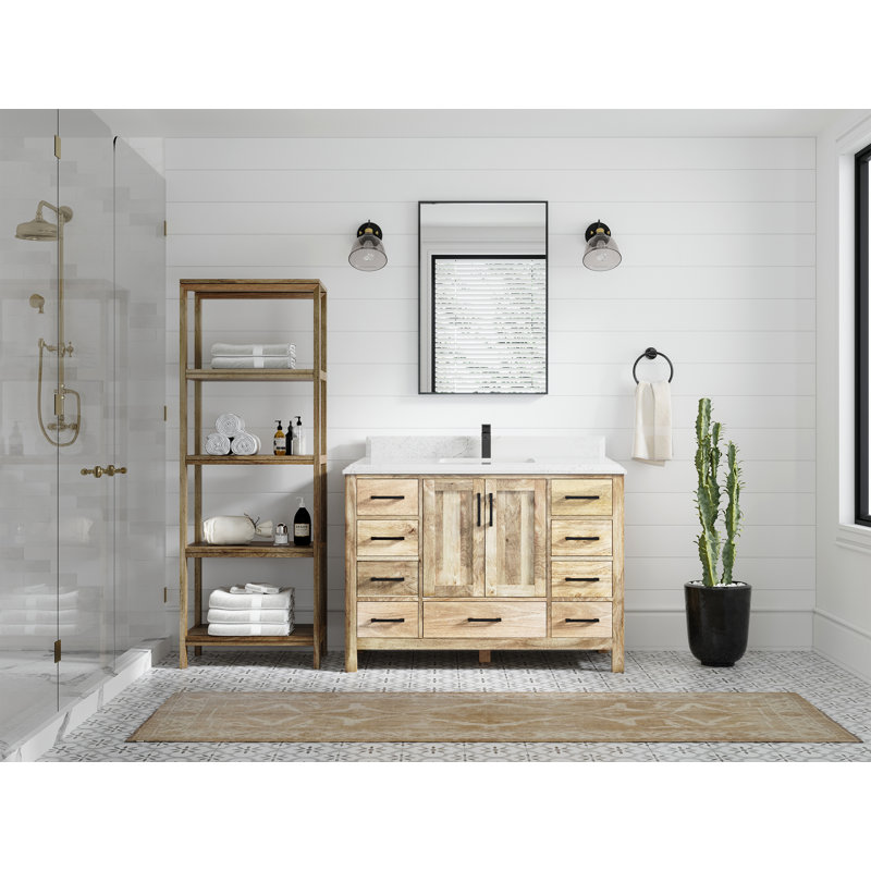Ensemble de meuble-lavabo simple 48 po Malibu, Blanc délavé, Empira