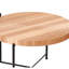 Ensemble de 2 tables basses et tables de bout - Panneau de fibres à densité moyenne imperméable avec revêtement en PVC, conception cylindrique vieillie, pieds en métal noir - charme rustique classique, rouge cèdre-124922146