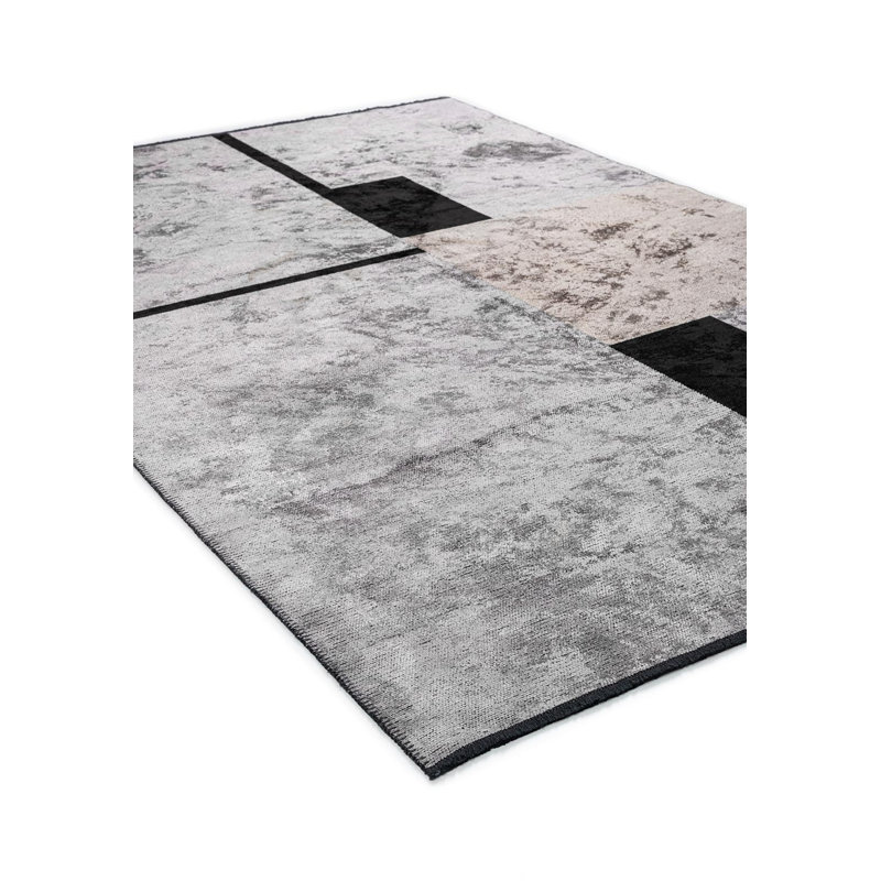 Tapis abstrait à panneaux abstraits, Rectangle 9 pi 10 po x 14 pi