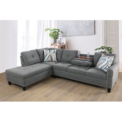 Upholstered L-Shaped Sectional Left Hand Facing