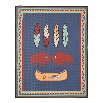 QUILT THROW BLANKET BISON TRAIL 50"X60"