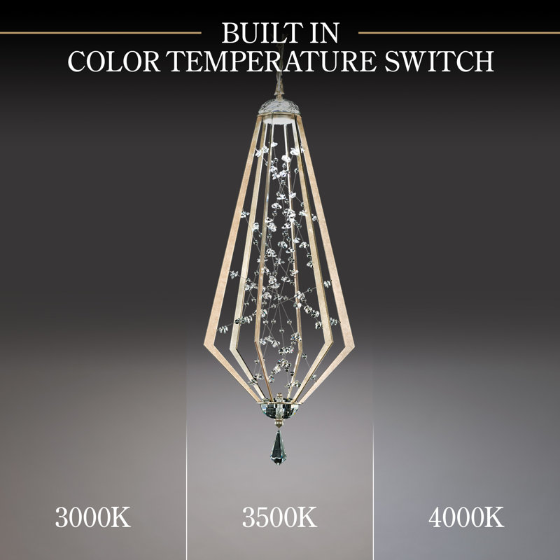 Eternity 1 - Light LED Pendant, 39.5" H x 15.88" W x 13.88" D, Antique Silver/Gold Pearl