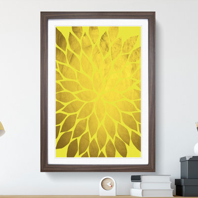 Abstract Leaves No.2 Gold - Picture Frame Graphic Art