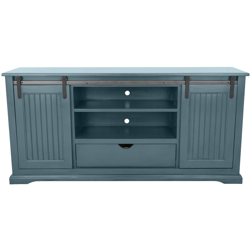 Meuble télé Coastal, H 32 po x L 18 po x l 80 po, Bleu fumée