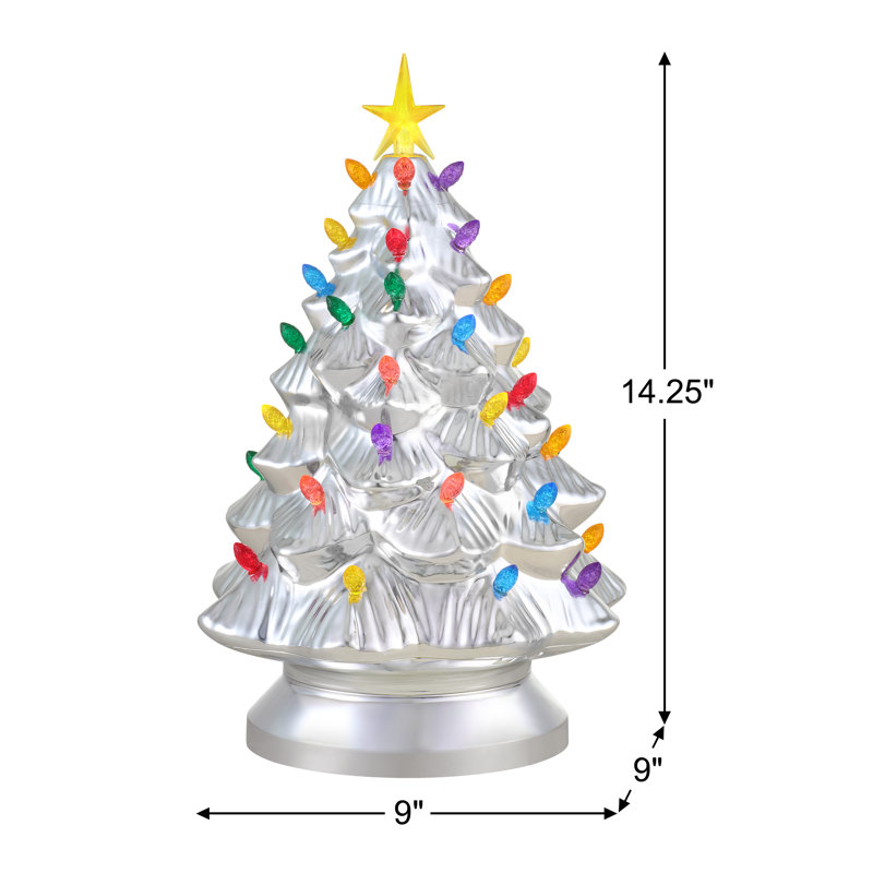 14 in. Shatterproof Nostalgic Tree, Silver