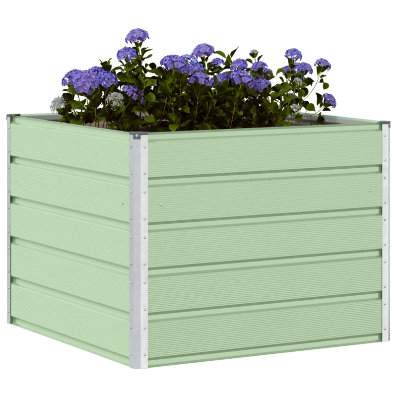  Planter Steel, 75cm H x 100cm W x 100cm D, Green