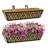 2 Pack Window Boxes Planters Railing Planter Box with Adjustable Brackets, for Porch Fence Patio Balcony with Coco Liners - Black