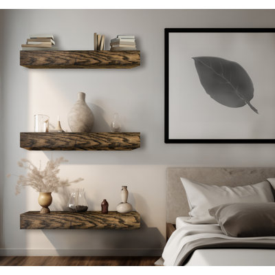 3 tablettes flottantes en chêne