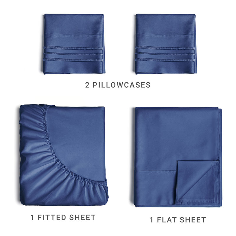 Ensemble de draps de qualité supérieure, doux et infroissables - Ensemble de draps de luxe ultra doux et de qualité supérieure