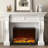 White Solid Wood Electric Fireplace