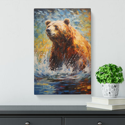 Bear Impressionism - Wrapped Canvas