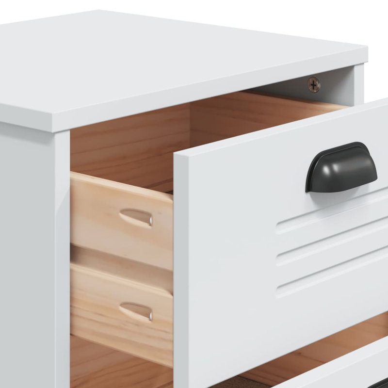 Anjuan 40cm W Plastic Bedside Table, White