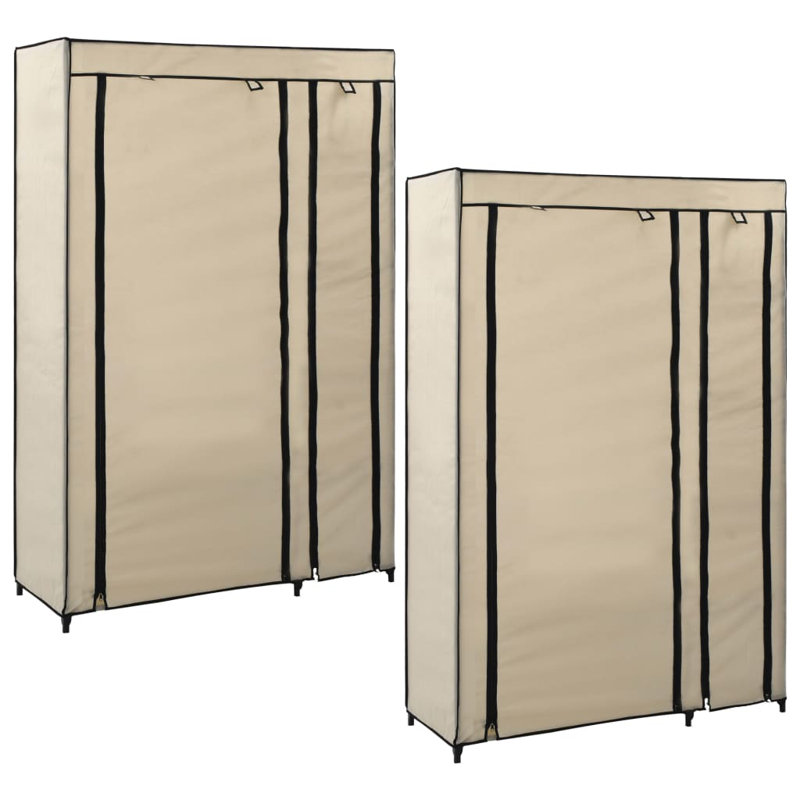 Carsten 2 Door Stainless Steel Wardrobe, Cream
