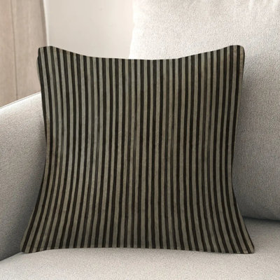 Farmhouse Stripe Black Striped Reversible Throw Pillow