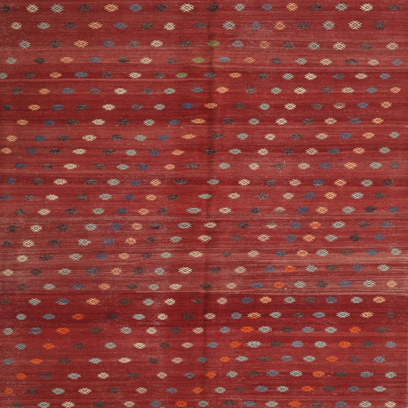 Tapis traditionnel mehroon/noir/bleu, Carré 5 pi