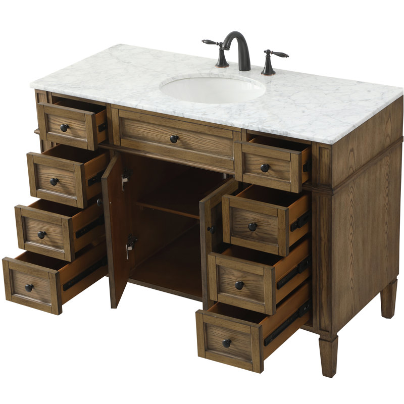 Ensemble de meuble-lavabo simple 48 "Rivers, Bois flottant