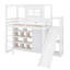 Lit mezzanine avec garde-robe, tablettes de rangement