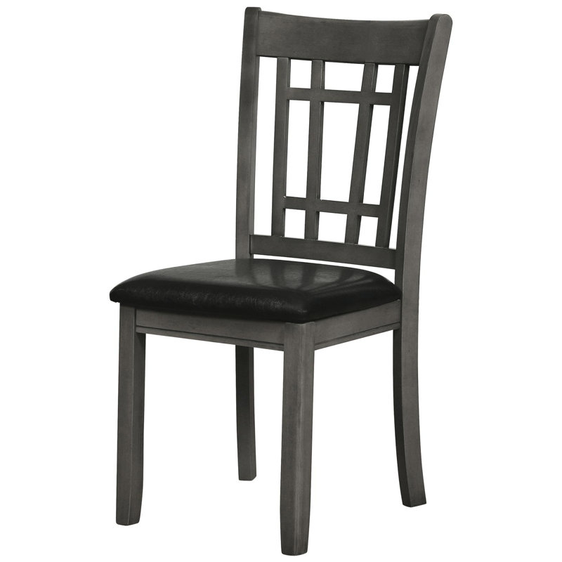 2 chaises d'appoint transitionnelles - gris moyen avec dossier noir et siège en mousse 2 pièces gris, dossier, sièges rembourrés pour plus de confort