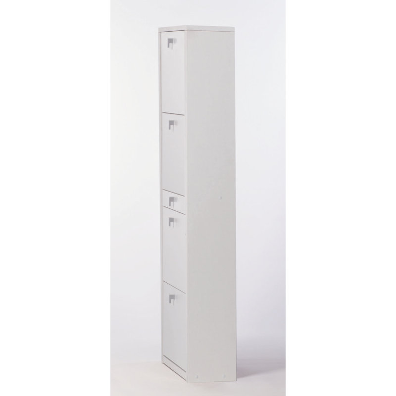20 Pair Shoe Storage Cabinet, White Ash