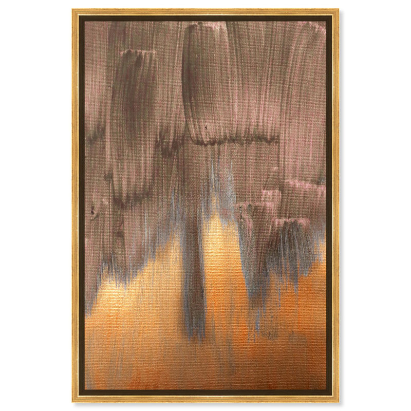 Nuit étoilée sur toile de cuivre élégante, art blanc et or par Art Remedy, Cadre doré, H 25 po x l 17 po
