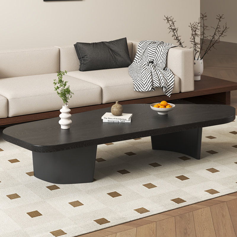 Solid wood new style creative tea table, Black, Black, 16.54" H x 55.12" L x 27.56" W
