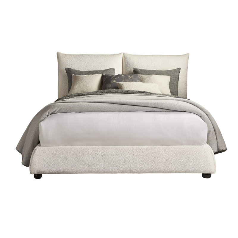 Culloden Upholstered Panel Bed, King, Ivory
