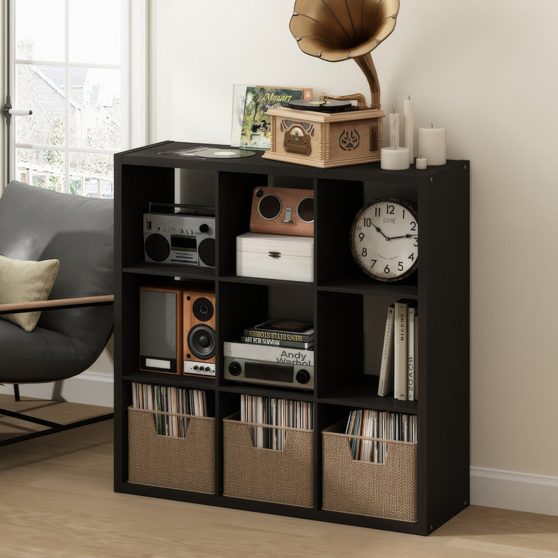 Tanvee 111.2cm H Media Shelves, Dark Oak