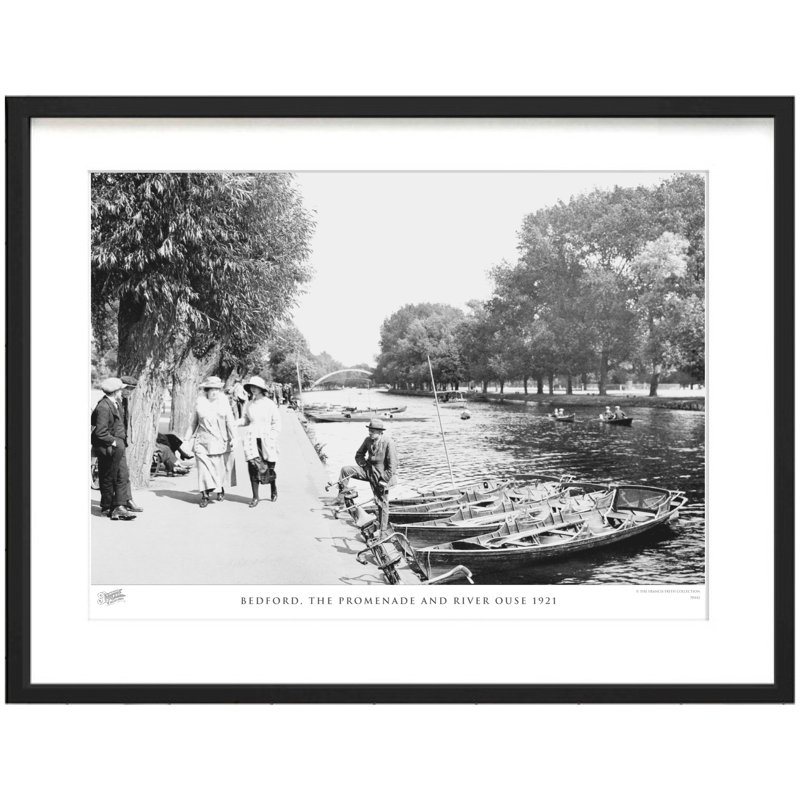 Bedford, The Promenade And River Ouse 1921 - Single Picture Frame Print, 40cm H X 50cm W x 2cm D