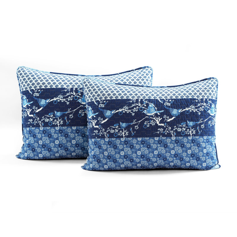 Royal Empire Navy King Cotton Quilt Set with Reversible Design