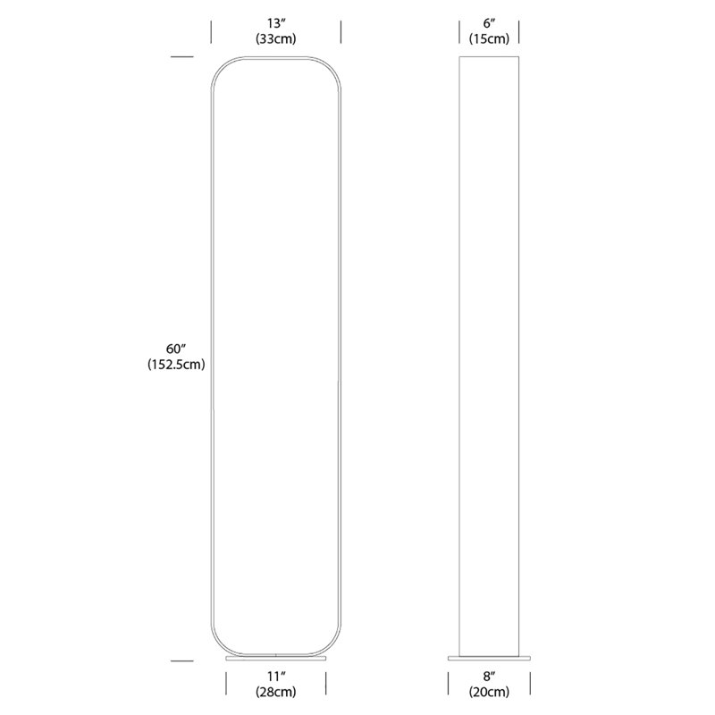 Contour Floor Lamp, White/Walnut