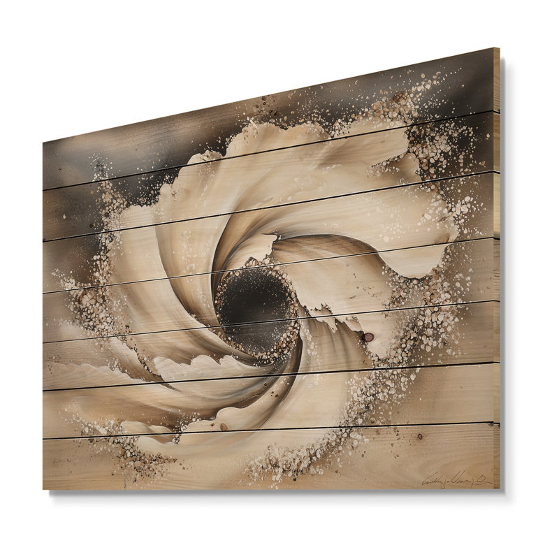 Vortex céleste illusoire - art mural en bois côtier sur bois de pin naturel, H 34 po x l 44 po x P 0,78 po