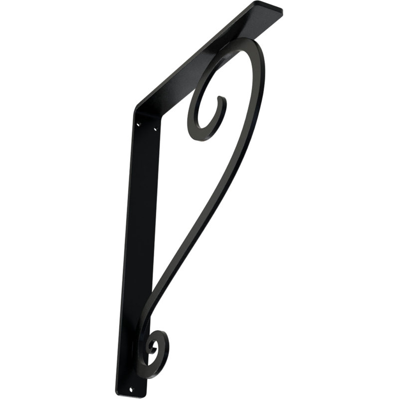 Support en fer forgé Edwards, H 12 po x l 1,5 po x P 10 po, Noir