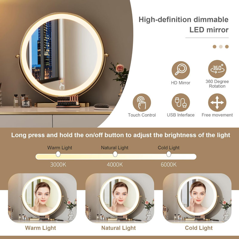 Aaria Dressing Table with Mirror