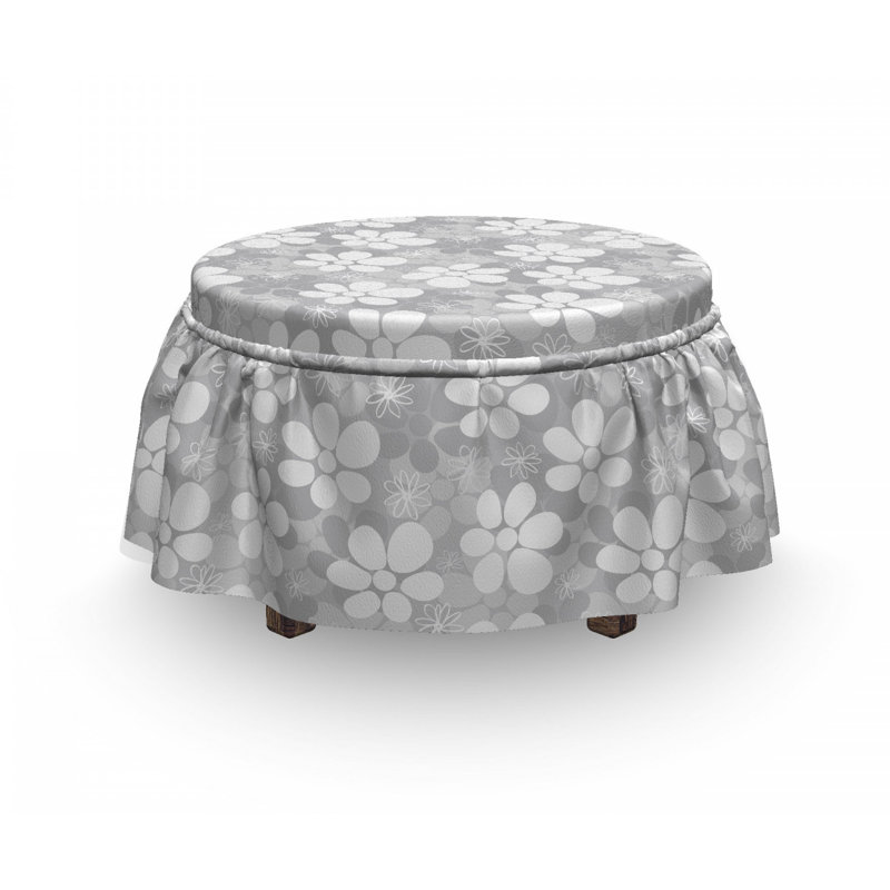 Housse pour repose-pieds floral superposé romantique