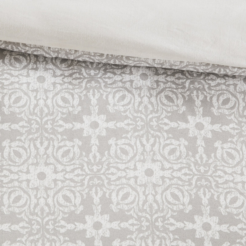 Lit double / grand 6 pièces - Coton réversible avec édredon médaillon broderie merveilleuse