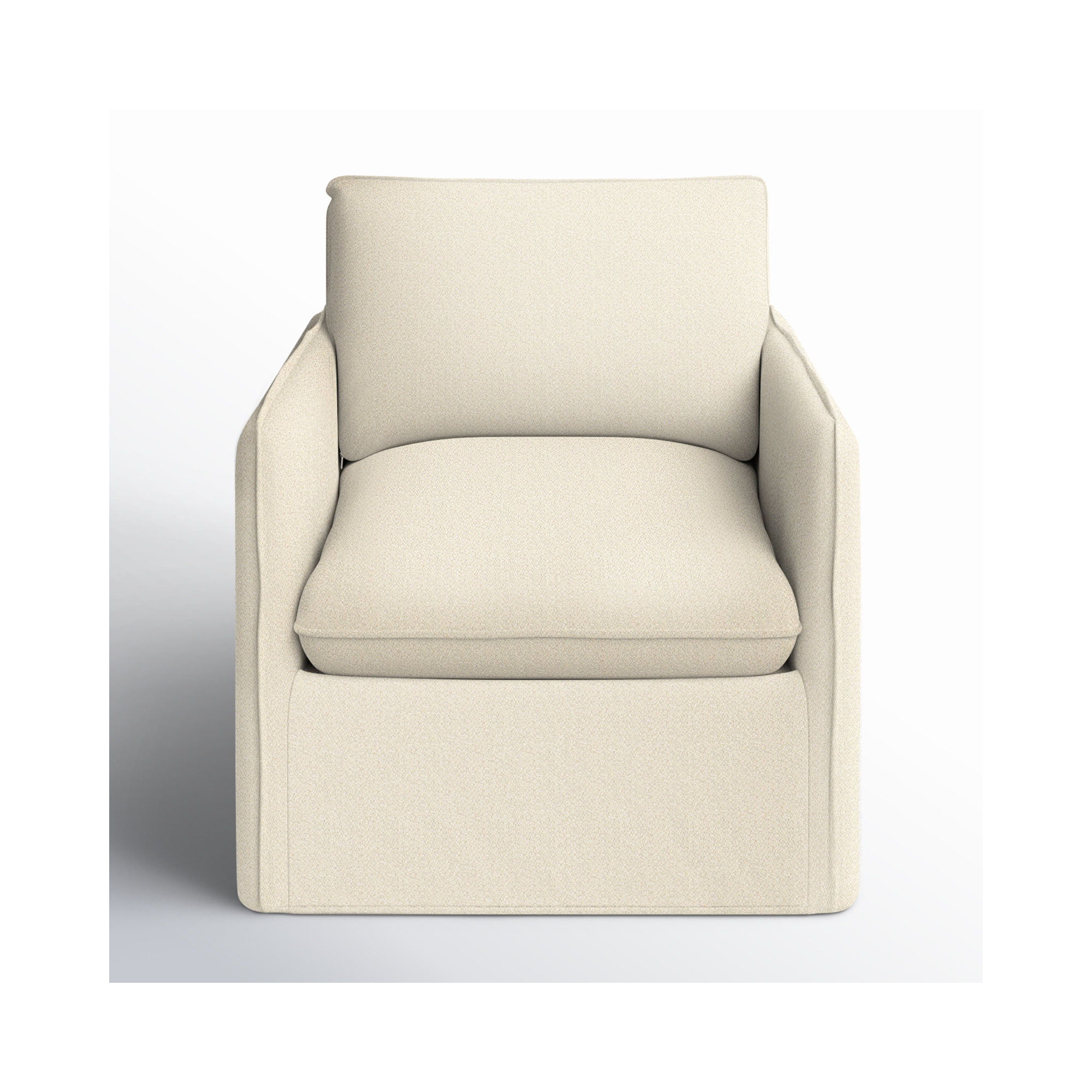 Bellatrix Slipcovered Armchair, Davis Pearl Performance Bouclé