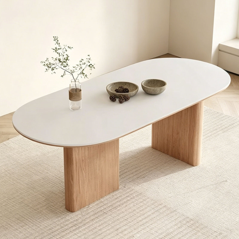 Table en pierre frittée Wabi-Sabi, 29.5" H x 63" W x 31.5" D