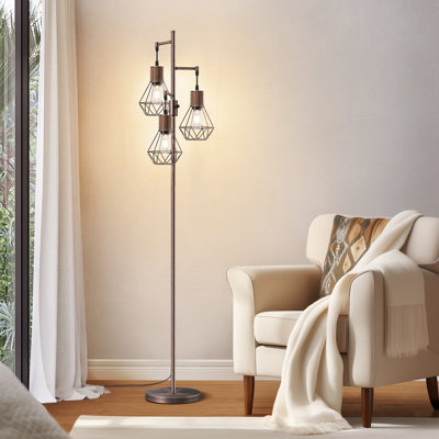 Lampe sur pied à intensité variable à 3 lumières 64,7 po Meyerson avec ampoules incluses