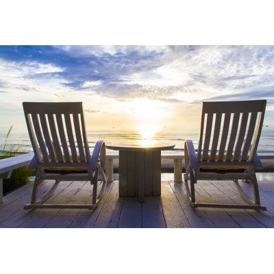 Rocking Chair At The Terrace, Sunrise by Toiwoody - Wrapped Canvas Print