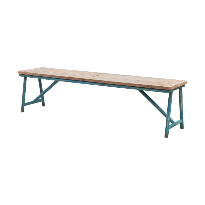 Banc en bois récupéré et en métal