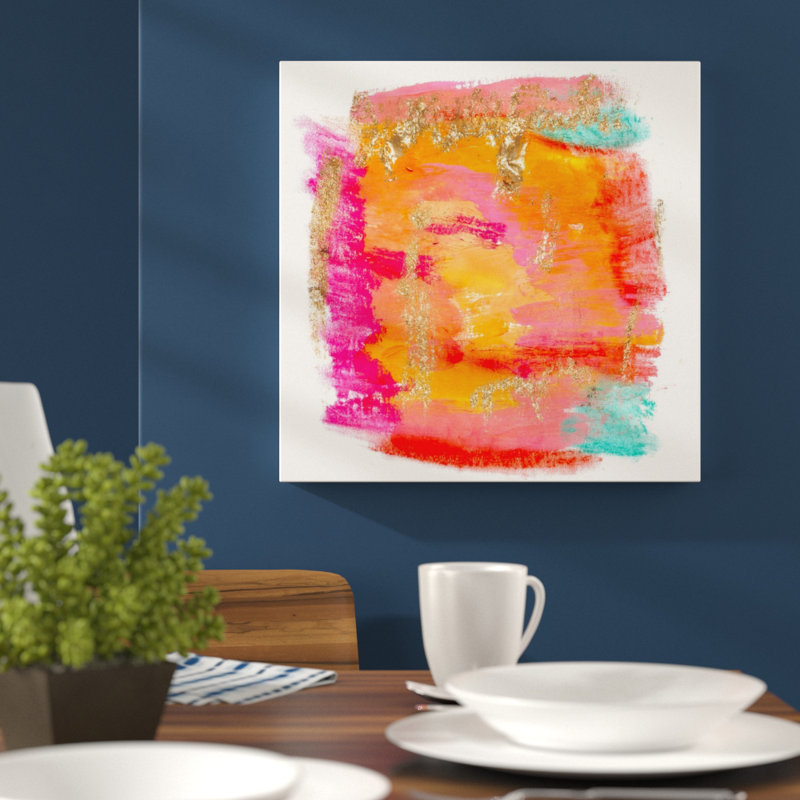 Aquarelle abstraite « New Yorker in Spring »- reproduction d'art graphique à l'acrylique, H 20 po x l 20 po x 1,5 po, Toile