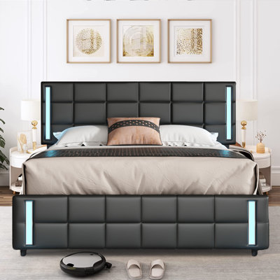 Upholstered Platform Storage Bed