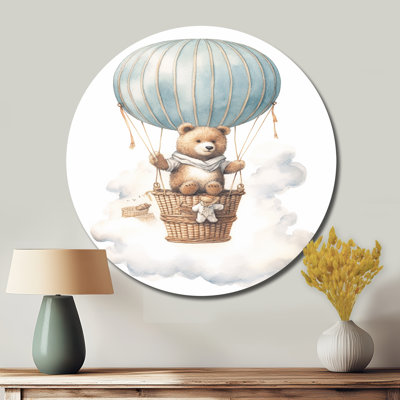 «Nursery Bear Cub Kids Dreams I», art rond en métal