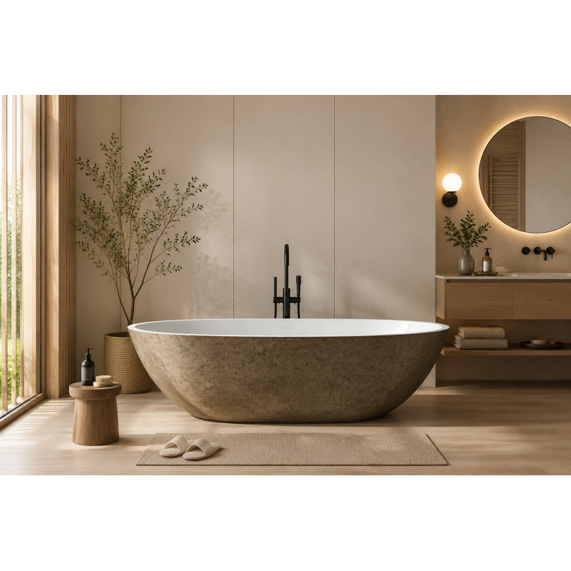 Baignoire autoportante 74,7 po x 39,8 po , Blanc