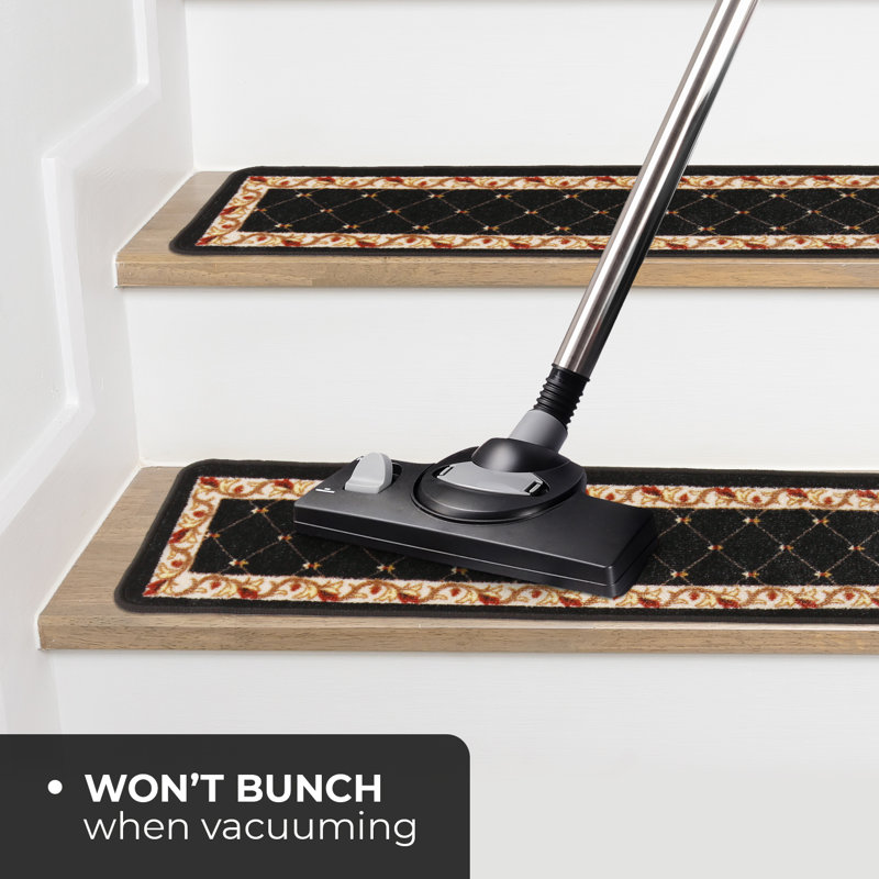 Tapis d'escalier noir / brun, Rectangle 8 po x 2 pi 2 po