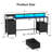 Computer Desk with Monitor Stand & Charging Station, Gaming Desk with LED Lights & Drawers-2116004836-2117043247